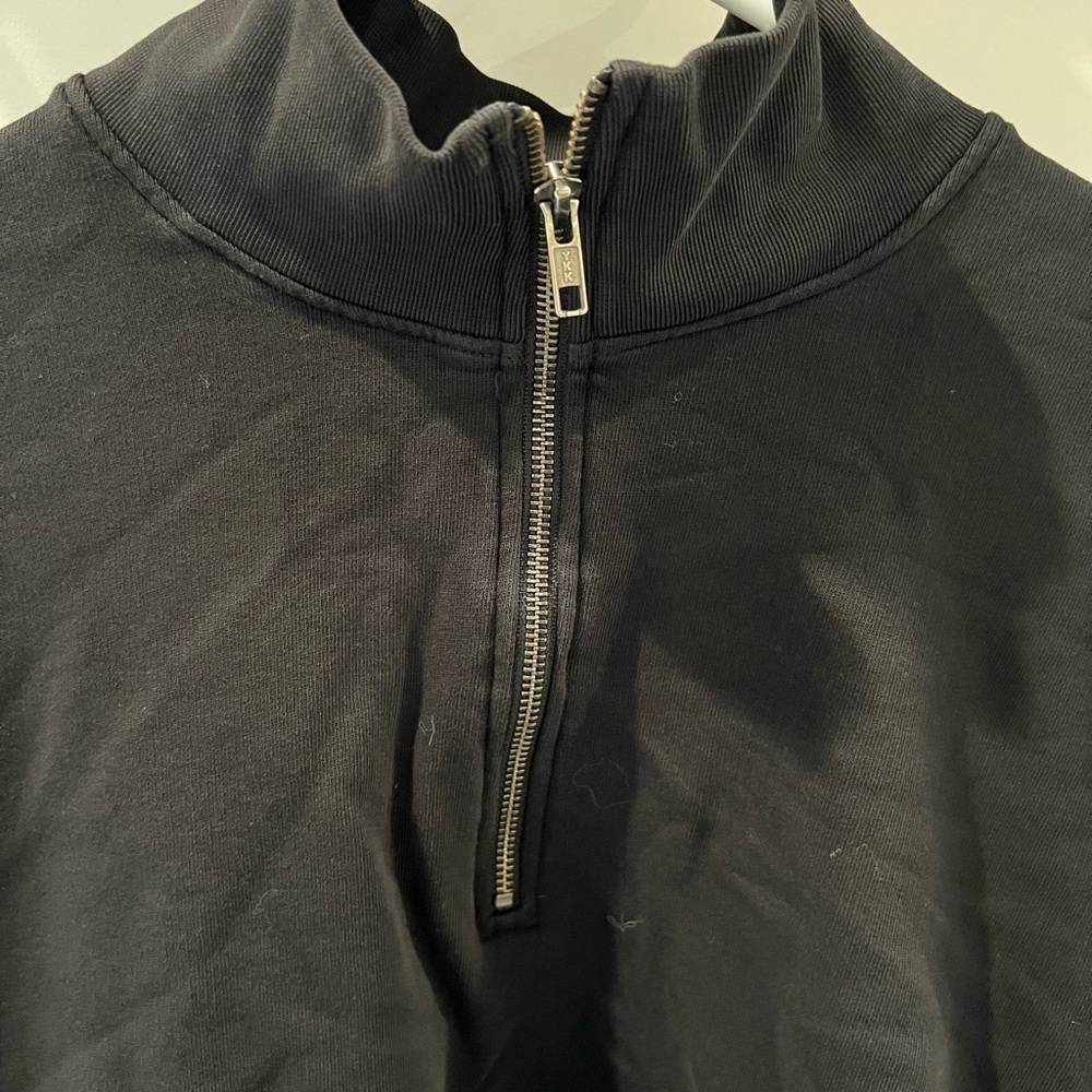MATE the Label Organic Fleece Quarter Zip Sweatshirt - Medium - Black - NWOT - Picture 4 of 8